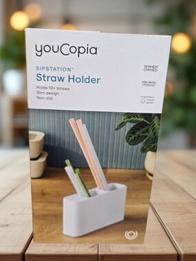 YouCopia SipStation Straw Holder | Kitchen Organizer | BPA-Free